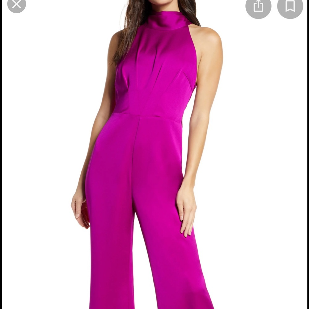 SMALL Harlyn Evening satin tie back jumpsuit/ NORDSTROM